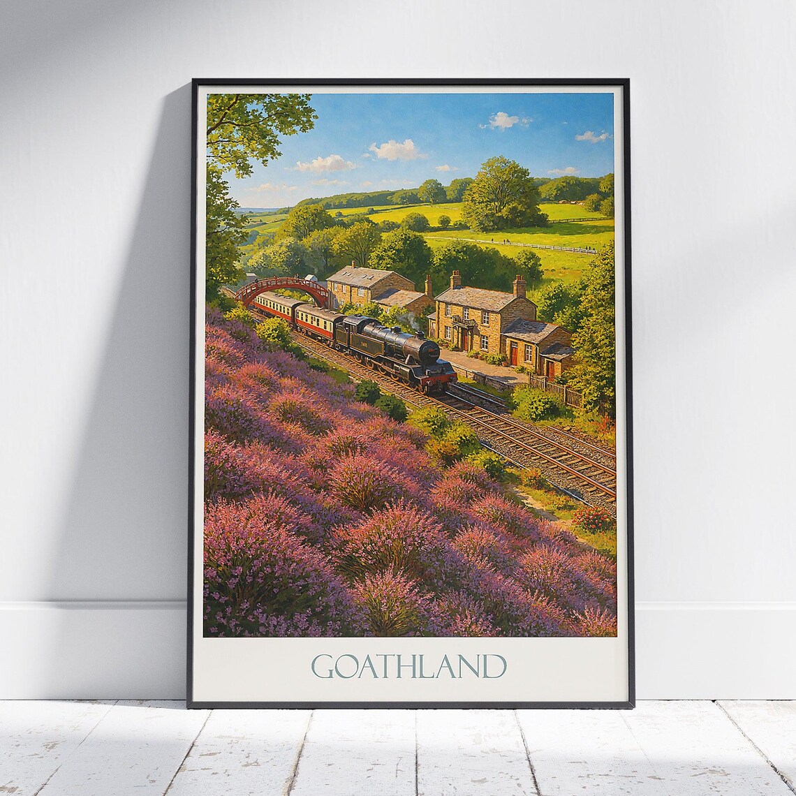Goathland Yorkshire Steam Train Moorland Station Vintage Travel Poster