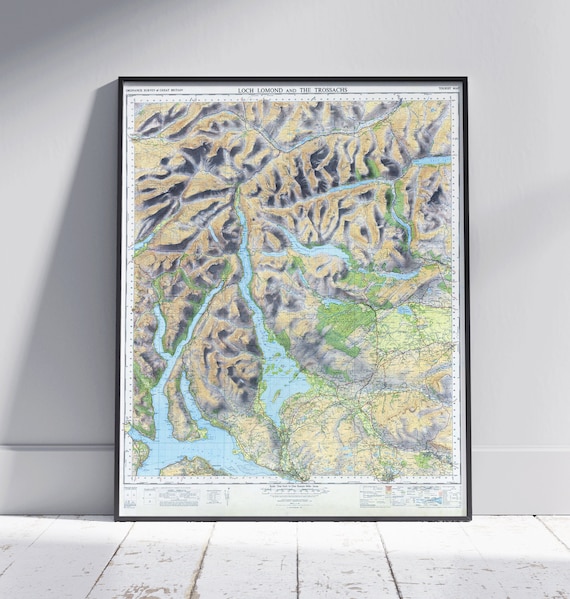 Loch Lomond and The Trossachs Ordnance Survey Map Art Poster