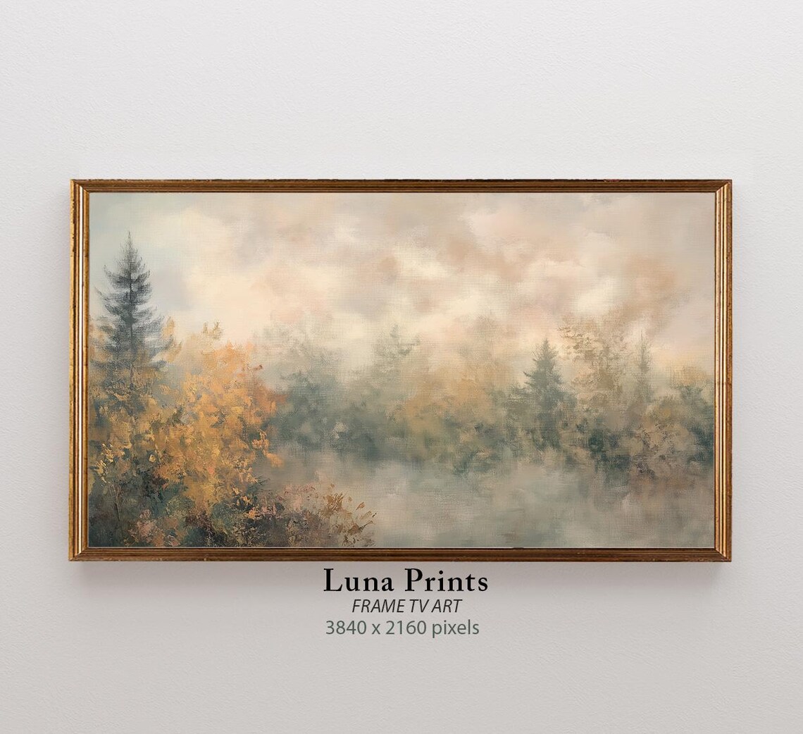 Fall Forest Art Print, Autumn Tree Landscape