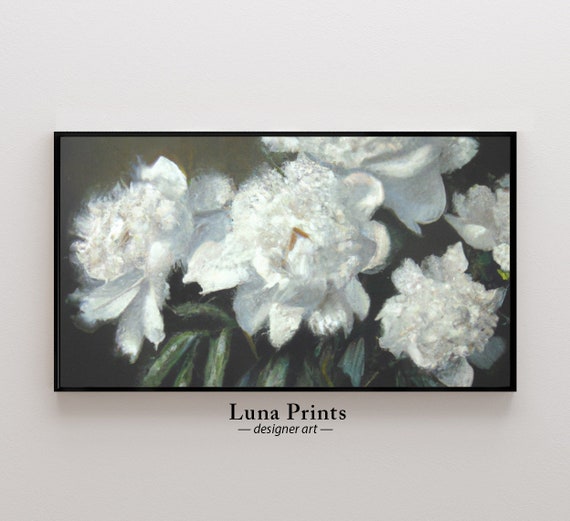 Samsung Frame Tv Art Moody Peonies