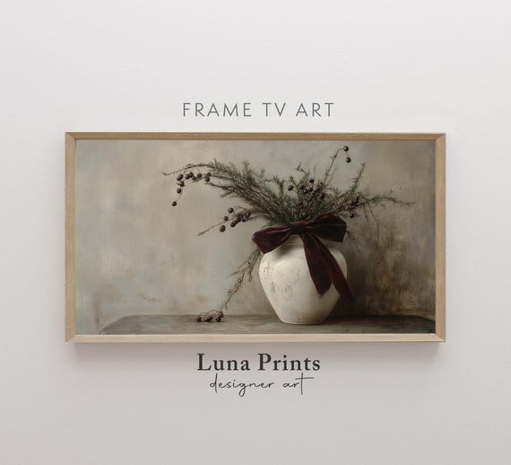 Winter Botanical Vintage Christmas Pine Art Print