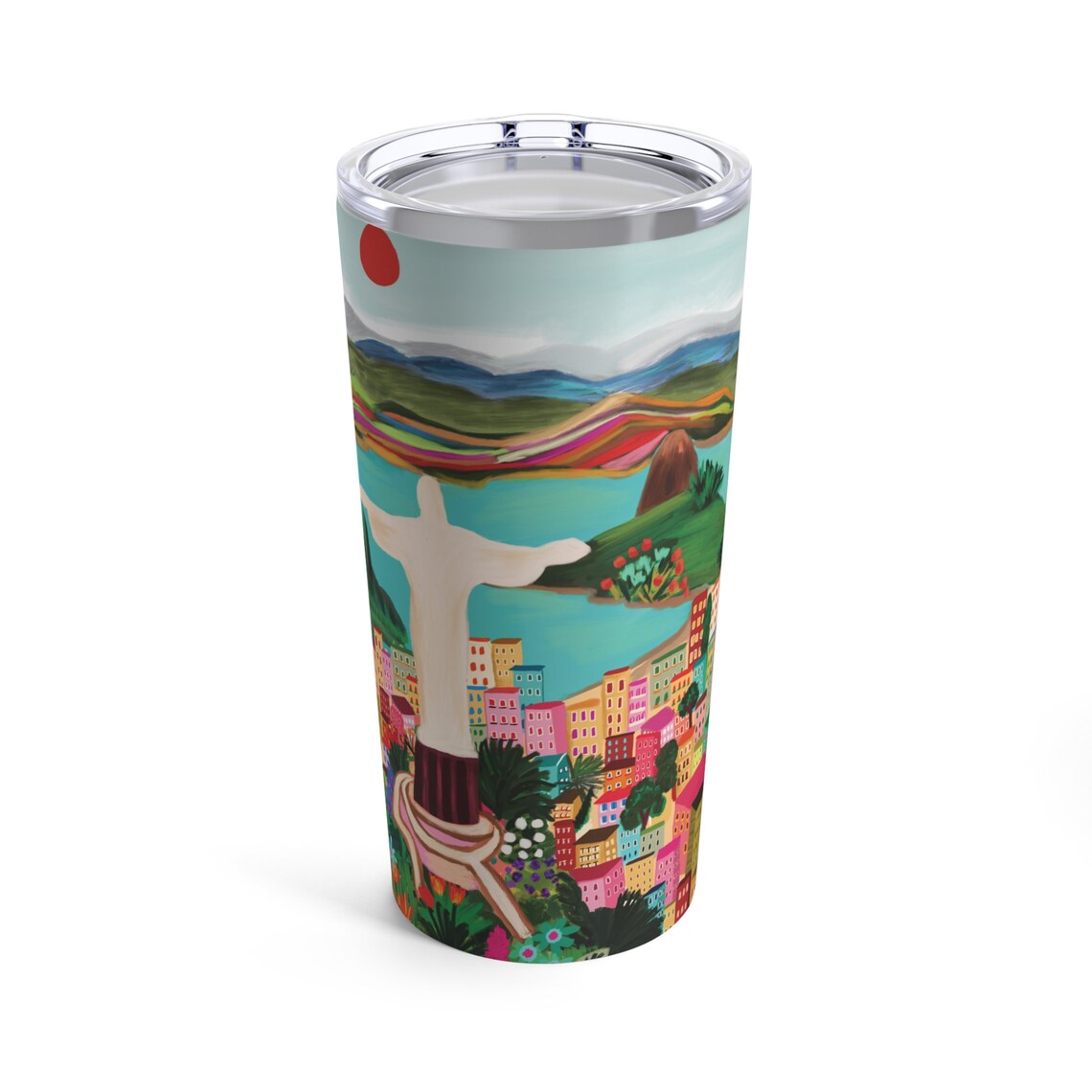 Christ The Redeemer Travel Tumbler Colourful Brazil Souvenir Perfect For Wanderlust Gifts Gift For Friend