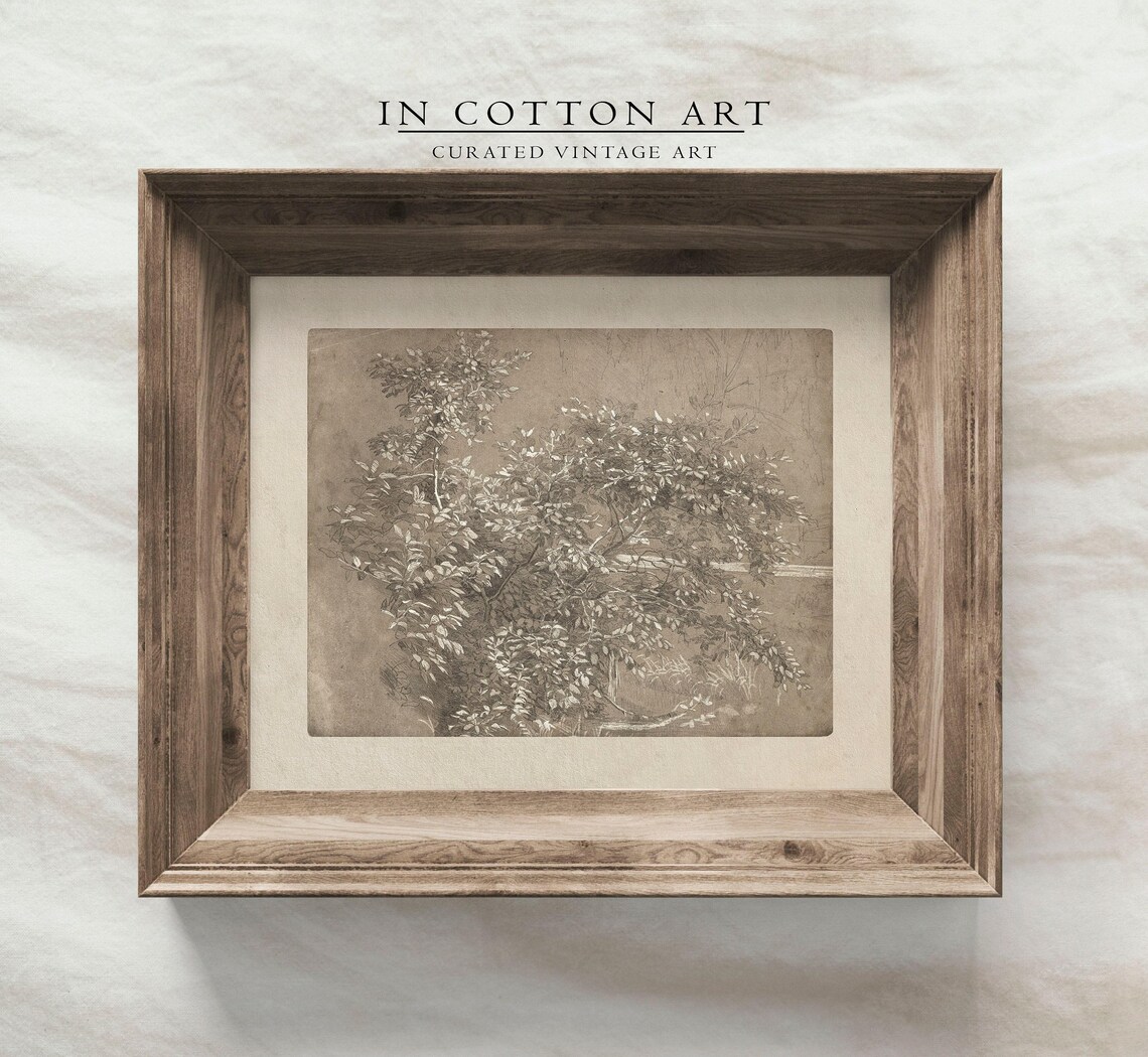 Vintage Foliage Sketch Art Print, Neutral Botanical - Image 4