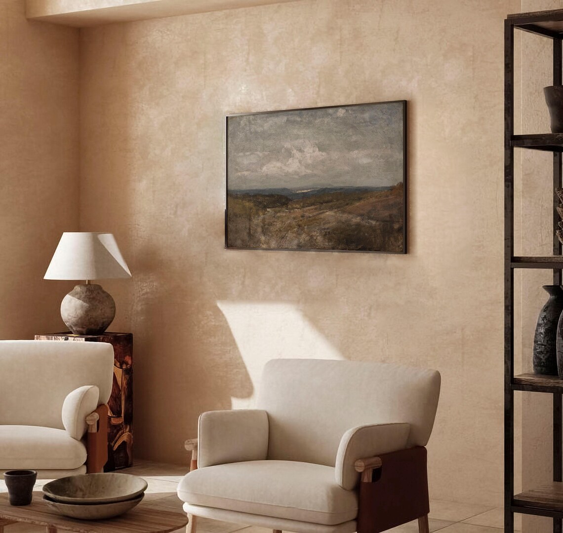 Vintage Abstract Landscape Art Print, Rustic Neutral - Image 3