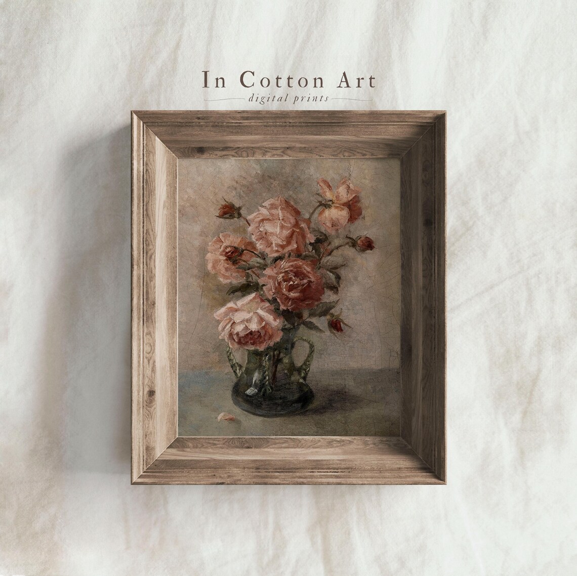 Moody Roses Vintage Still Life, Cottagecore Art Print - Image 3