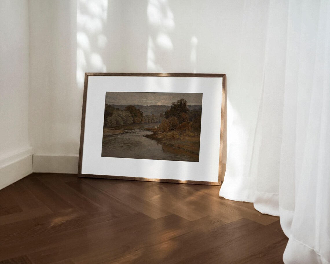 Vintage Moody Neutral Landscape, Rustic Art Print - Image 2