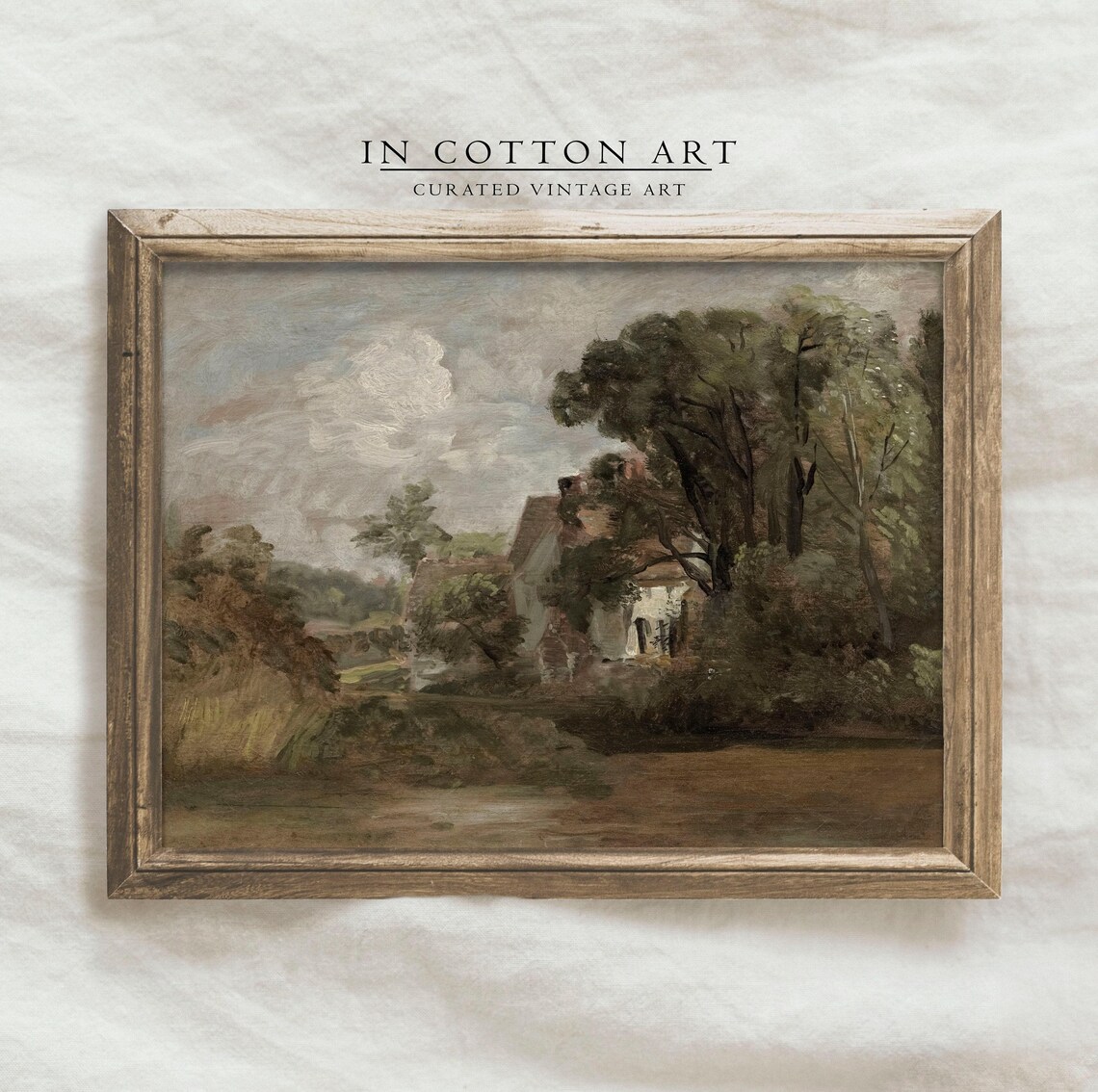 Vintage Neutral Earthy Landscape Art Print, Rustic - Image 3