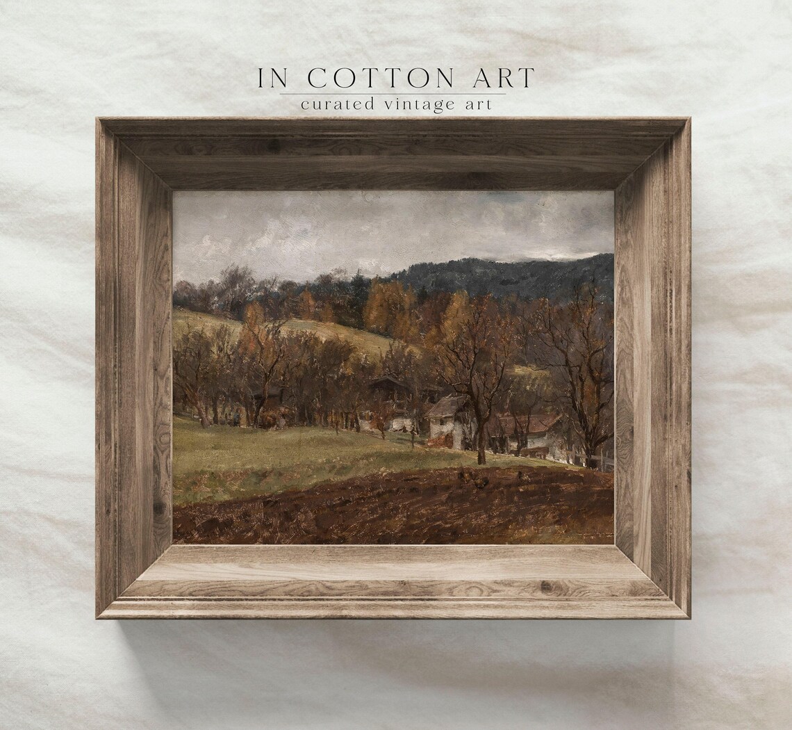 Rustic Autumn Country Landscape, Vintage Art Print - Image 4