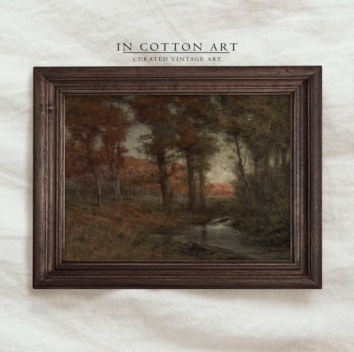 Vintage Country Landscape Art Print, Rustic Autumn Mood - Image 3