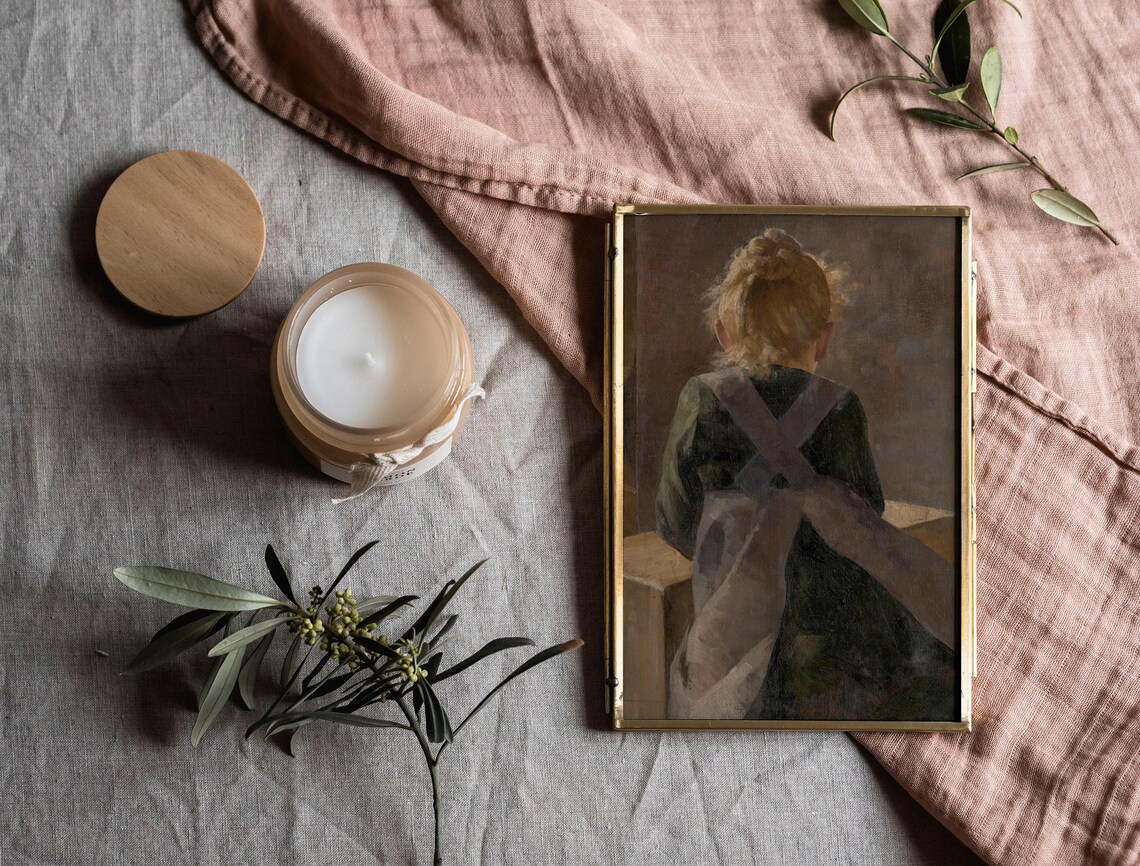 Moody Little Girl Portrait, Vintage Farmhouse Art Print - Image 2
