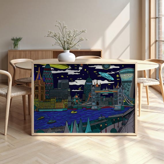 Abstract London Framed Poster Luxurious Design Ready To Hang Art