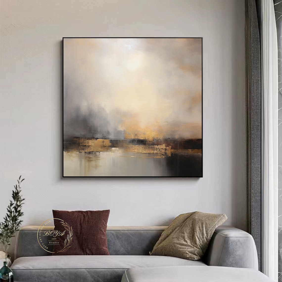 Minimalist Beige Seascape Abstract Art Print, Wabi Sabi - Image 3