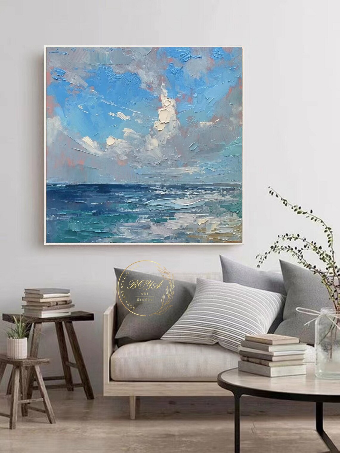 Sea Abstract Art, Blue Ocean Textured Wall Art Print - Image 5