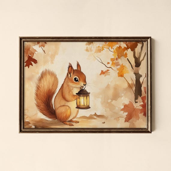 Squirrel Print Nursery Decor Wall Art Collected Prints Cpl822