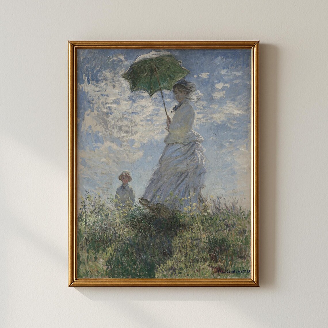Claude Monet Woman with a Parasol Impressionist Painting Print