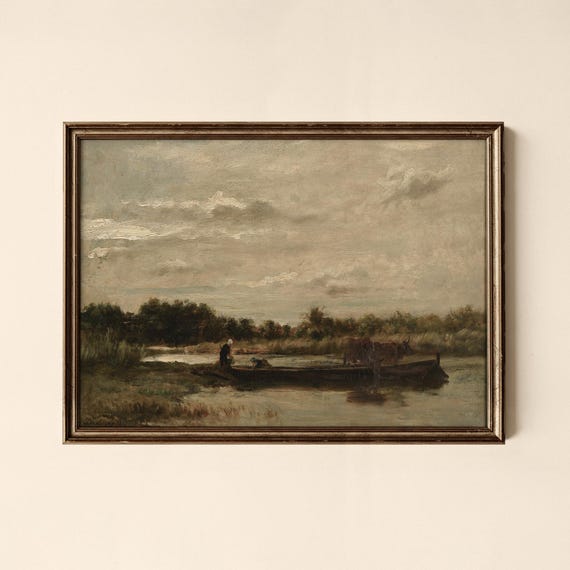Vintage River Landscape Print Living Room Decor Collected Prints Cpl070