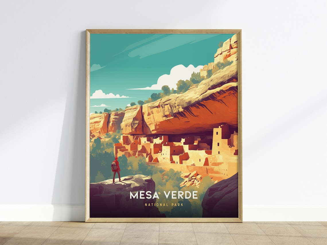 Mesa Verde National Park Poster, Colorado Cliff Dwellings
