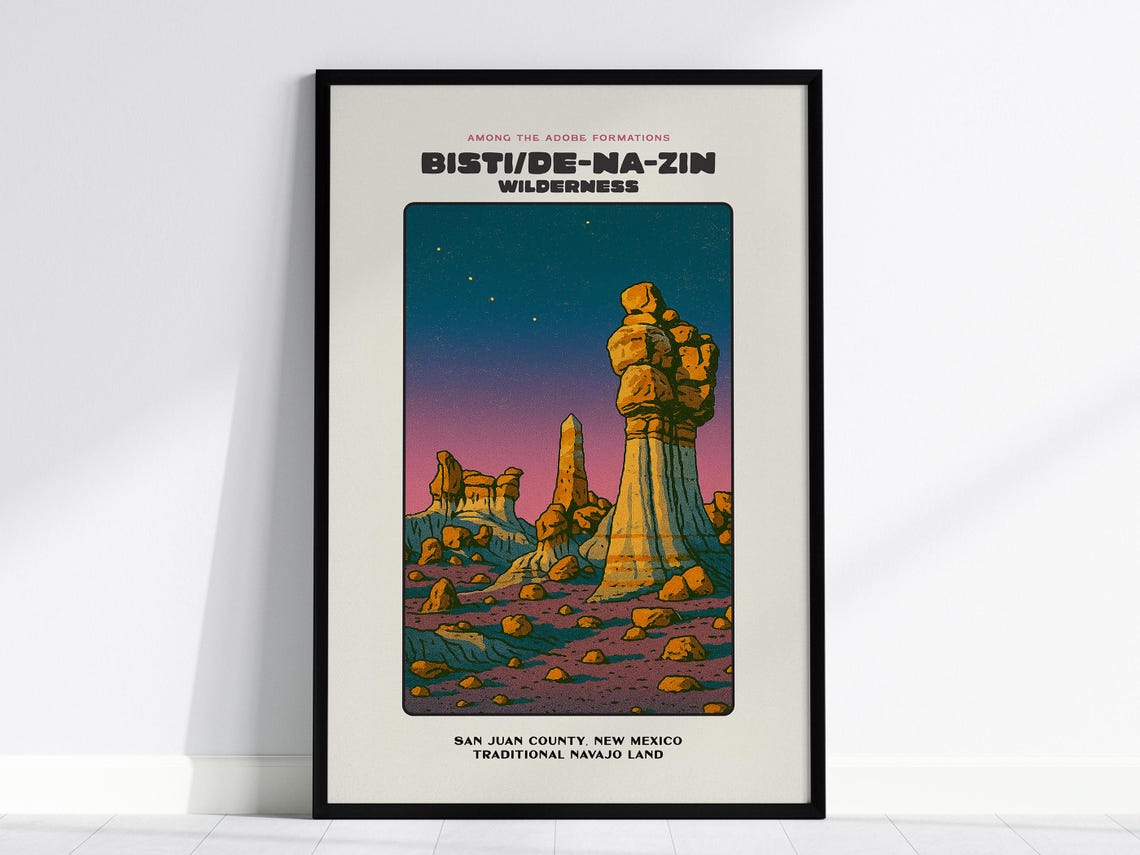 Bisti Wilderness Poster New Mexico Desert Landscape Art Print