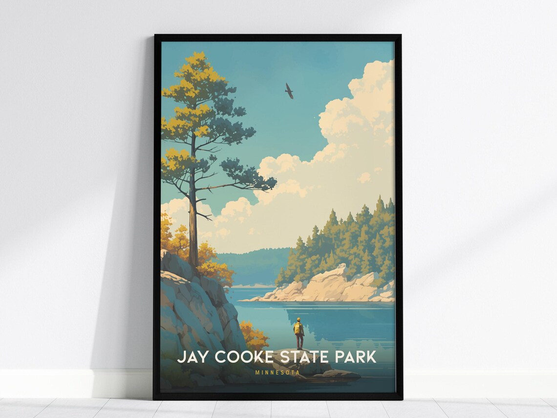 Jay Cooke State Park Minnesota Beautiful River Travel Poster