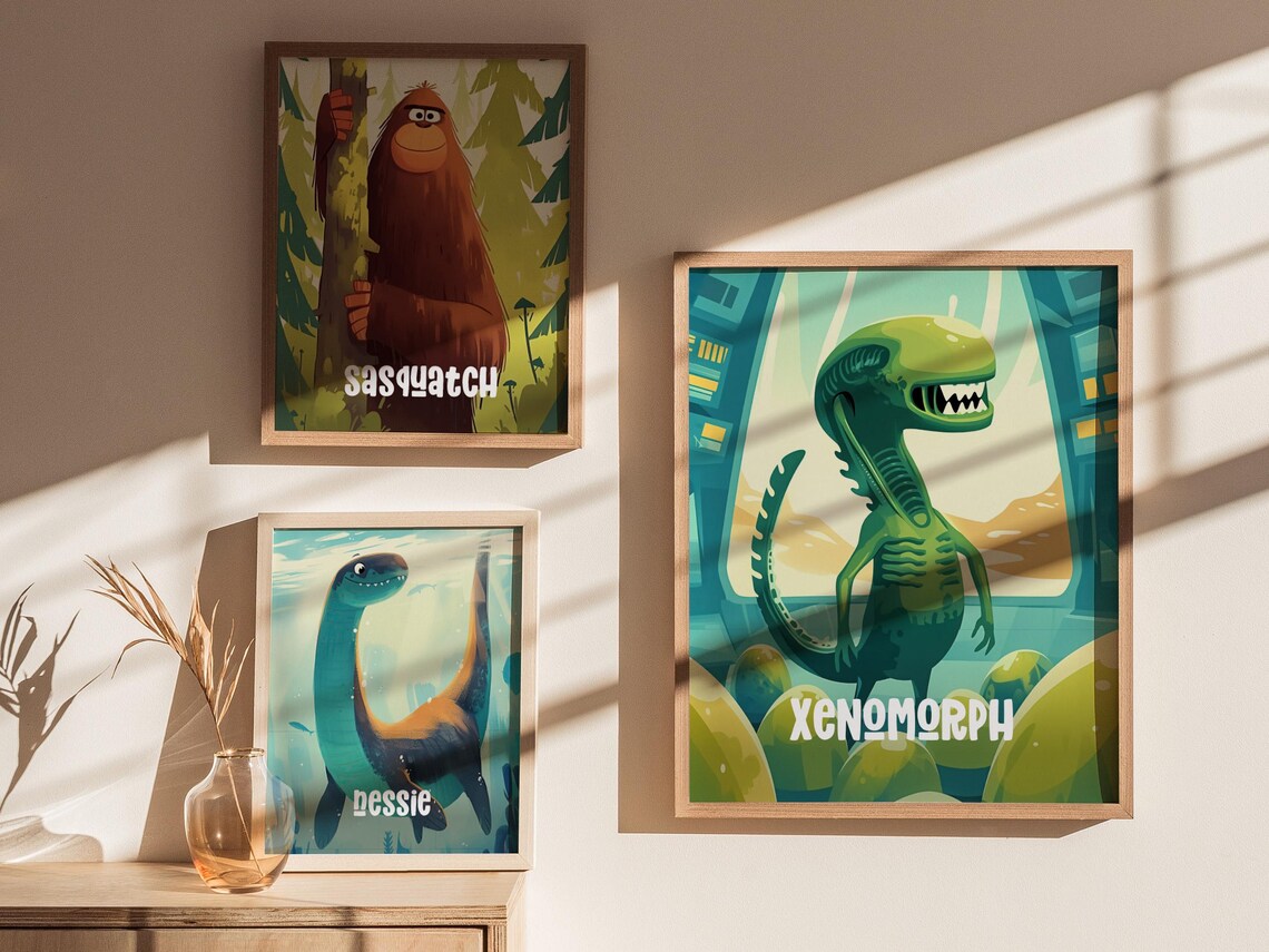 Xenomorph Cute Cryptids Kids Room Alien Poster Art - Image 4