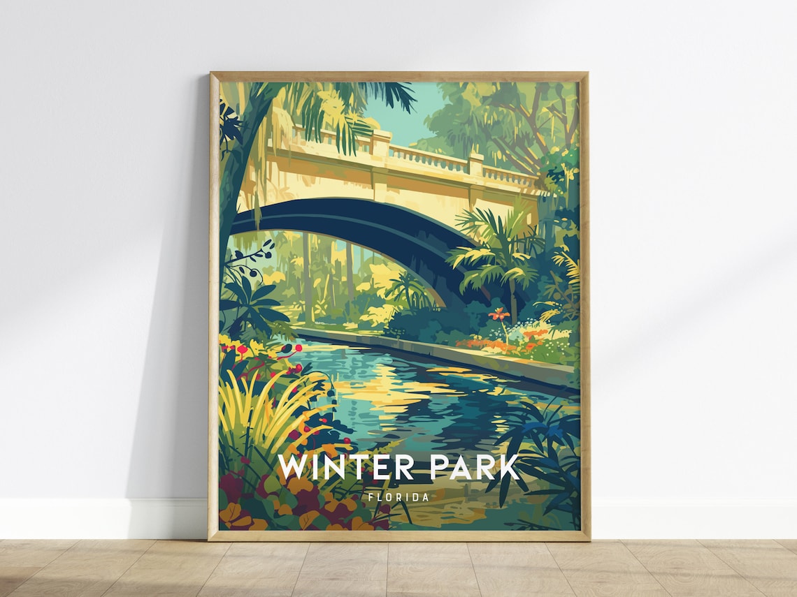 Winter Park Florida Scenic Stream Bridge Art Print