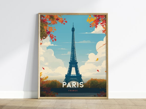 Eiffel Tower Paris Travel Poster, France Decor