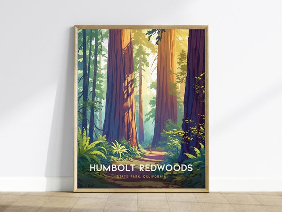 Humboldt Redwoods Print Ca State Park Forest Wall Art Framed Or Unframed