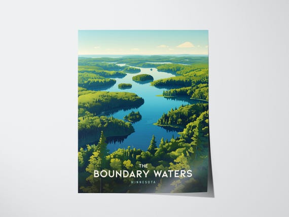 Boundary Waters Canoe Print Minnesota Lake Art Cabin Decor