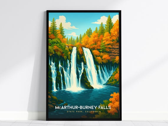 Mcarthurburney Falls Art Print Waterfall Poster