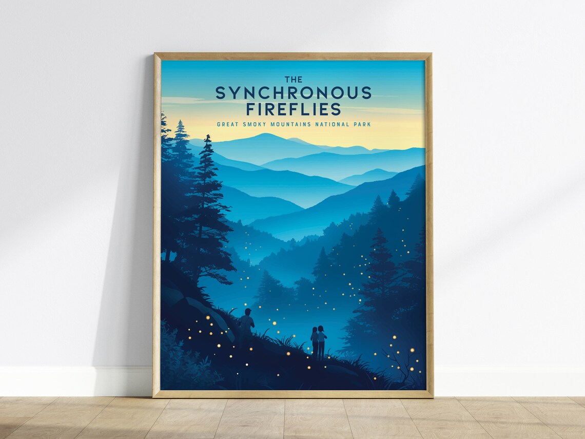 Fireflies at Great Smoky Mountains Travel Poster