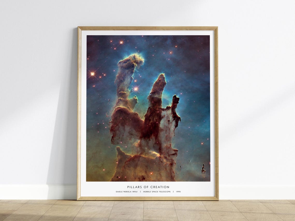 Pillars Of Creation Eagle Nebula Hubble Telescope Space Poster