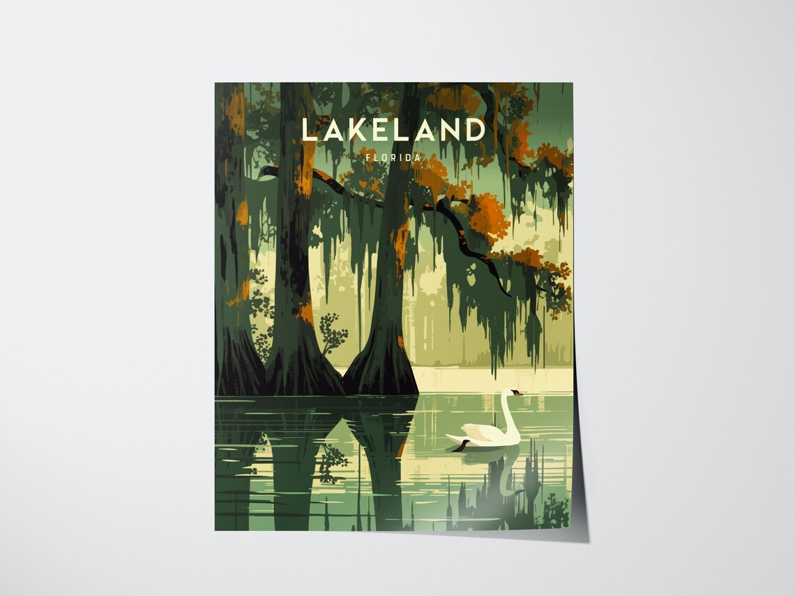 Lakeland Florida Lake Hollingsworth Swan Art Print