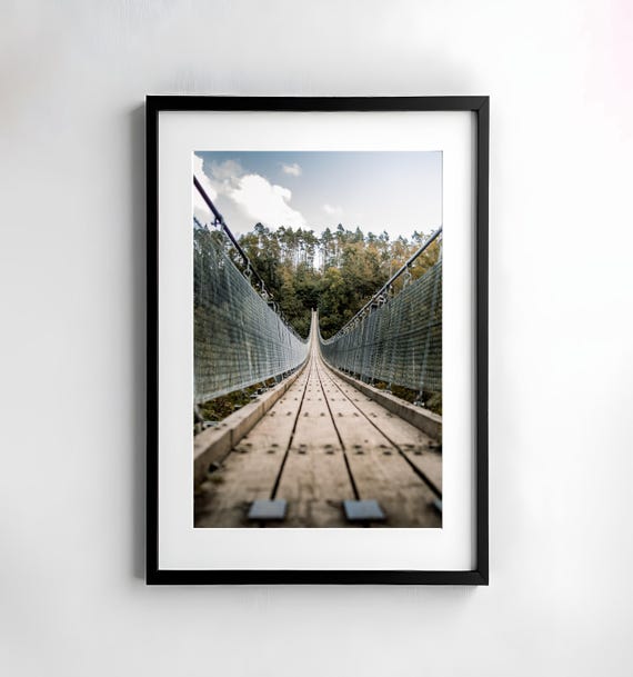 Suspension Bridge Photography Wall Art Poster Fine Art Print Nature Photography Decor Art Wall Design Building Photo As Poster