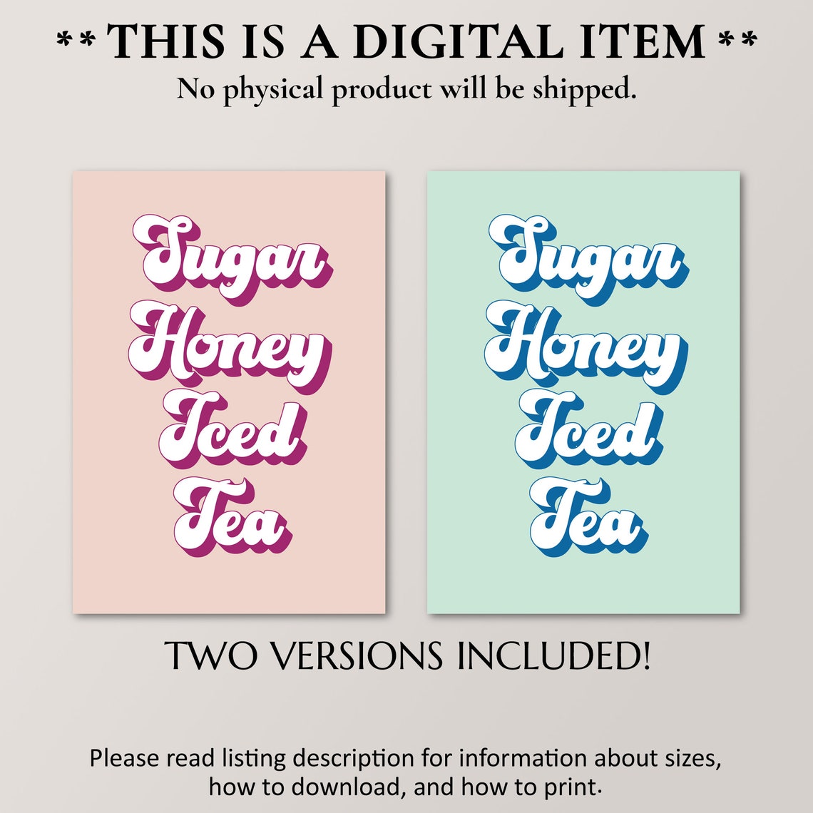 Sugar Honey Iced Tea Humorous Shit Poster Funny Swear Words - Image 2