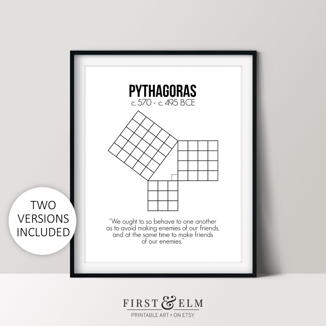 Pythagoras Math Teacher Gift, Abstract Modern Art Print