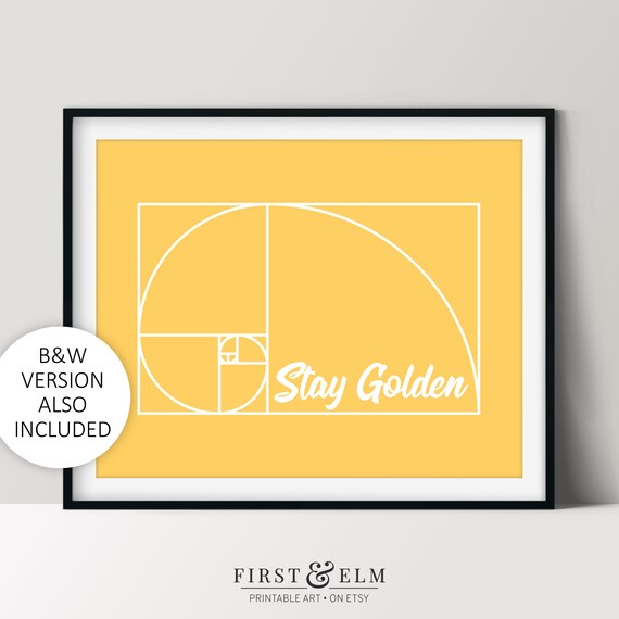 Stay Golden Poster Nerdy Home Dcor Golden Ratio Geometric Print Wall Art