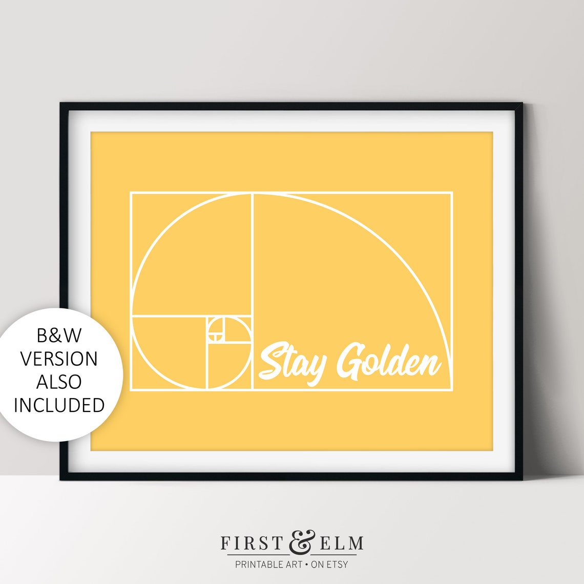 Stay Golden Golden Ratio Spiral Fibonacci Math Teacher Poster