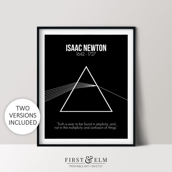 Isaac Newton Print Famous Scientist Teacher Gift Ideas