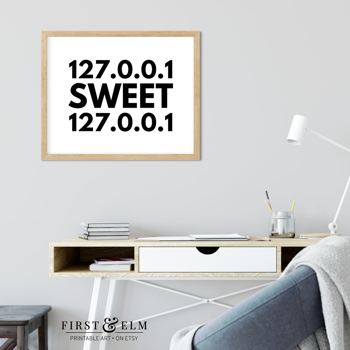 127001 Sweet 127001 Funny Localhost Computer Nerd Minimalist Poster - Image 2