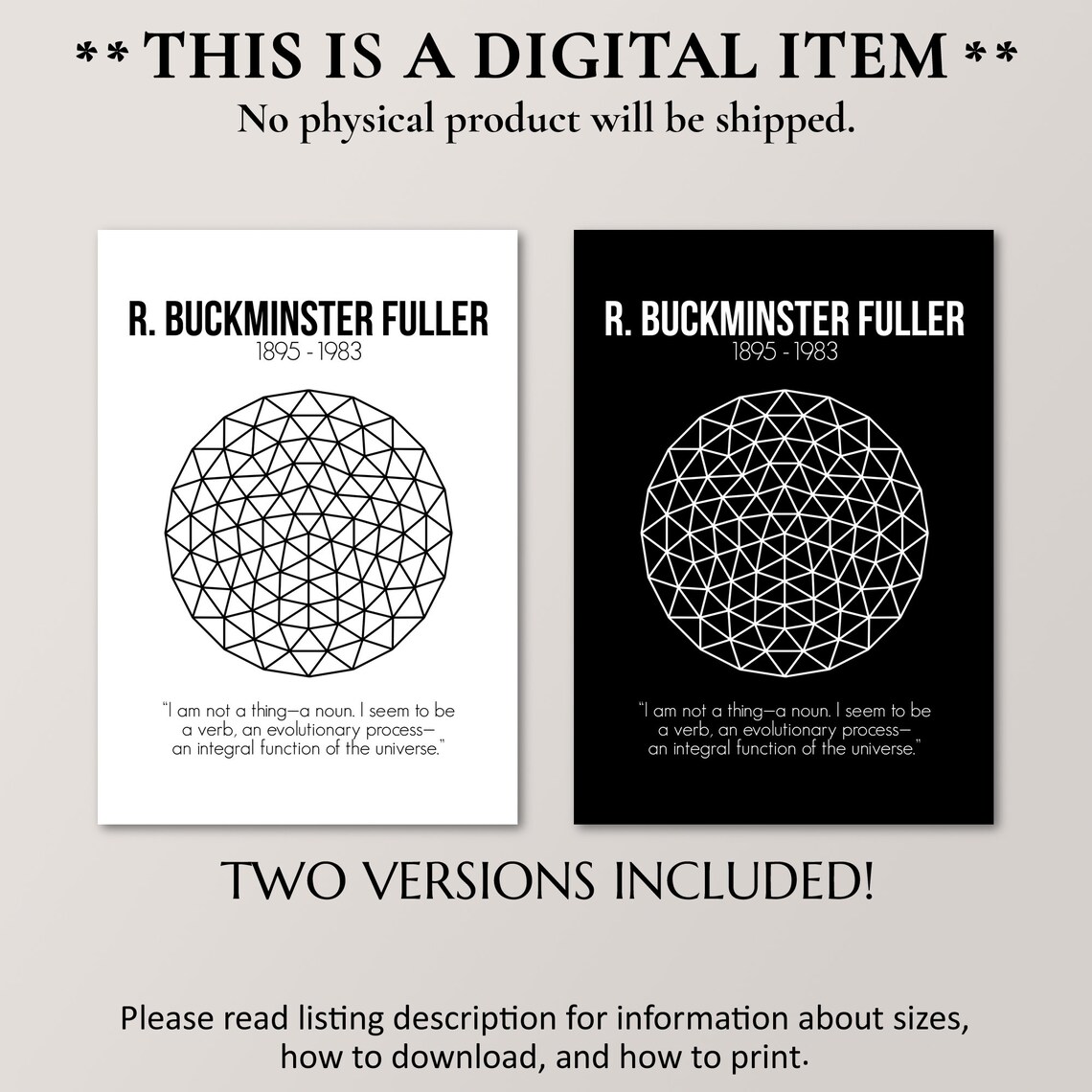 Buckminster Fuller Art Print, Science-Inspired Decor - Image 2