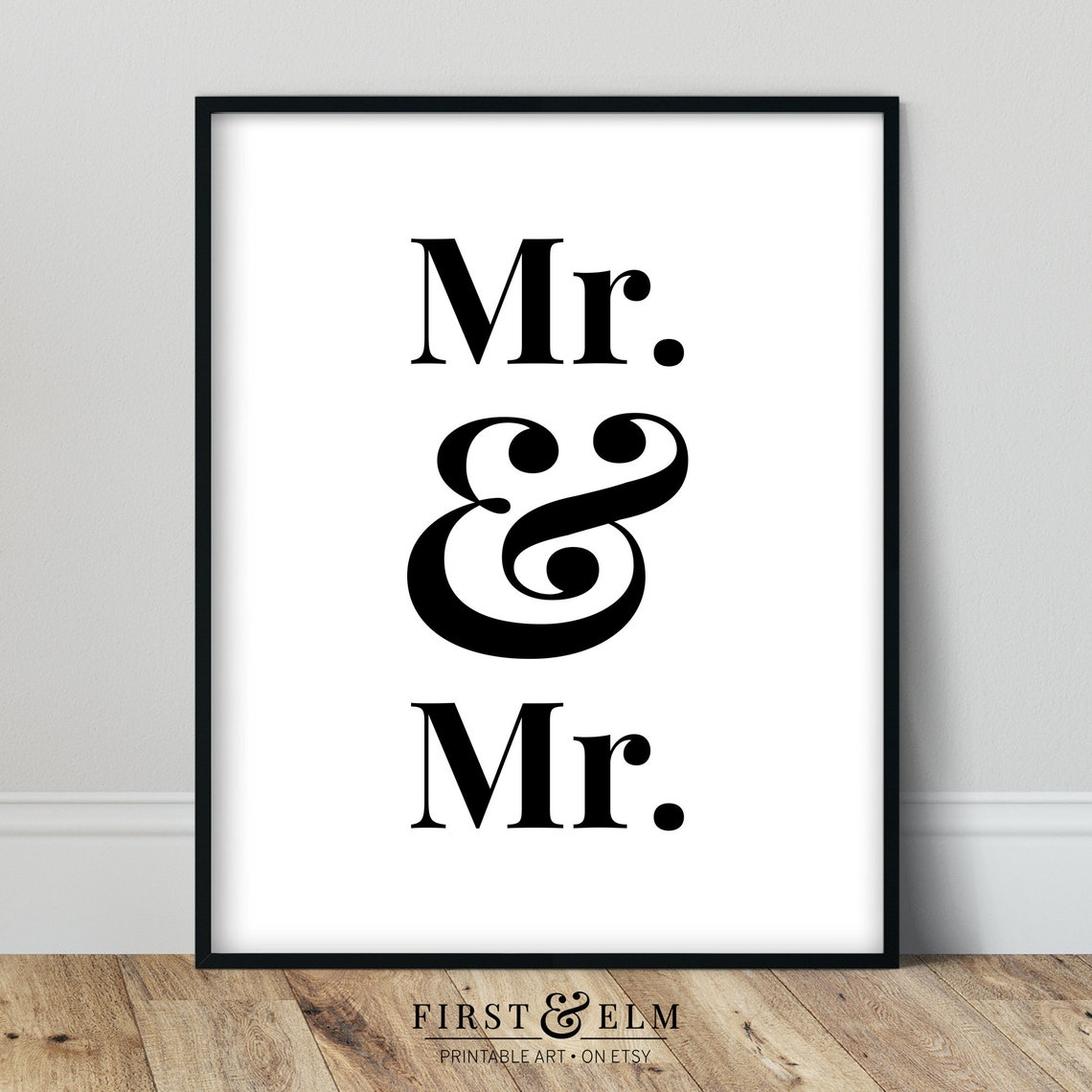 Mrs and Mrs Wedding Sign LGBTQ Pride Couple Decor Minimalist Poster - Image 2