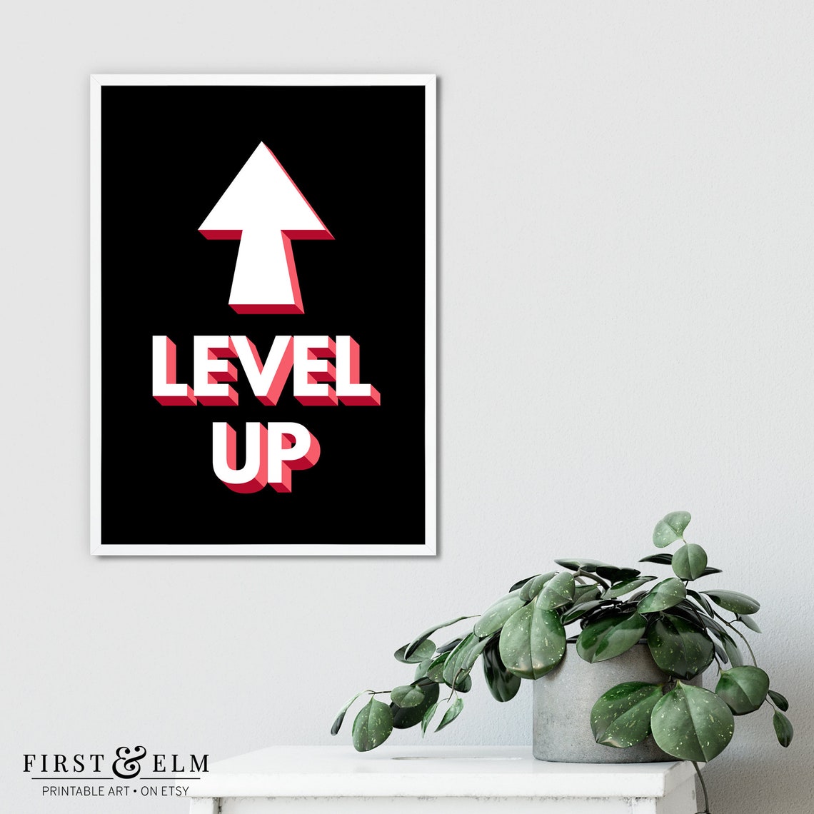 Level Up Arrow Poster Retro Video Game Gamer Room Wall Decor - Image 3