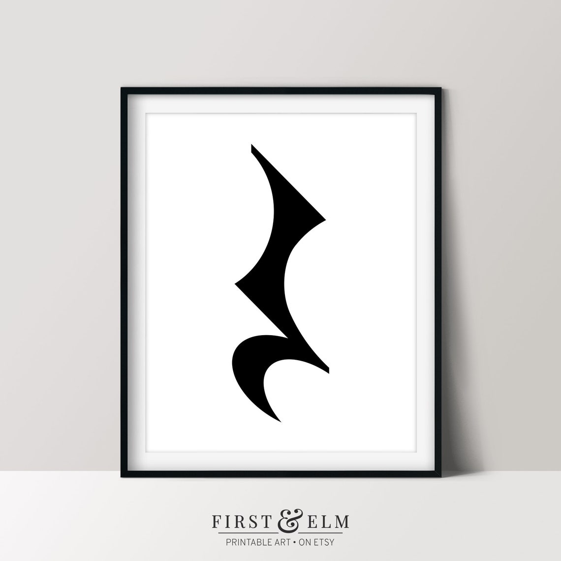 Musical Quarter Rest Symbol Minimalist Music Note Black White Print
