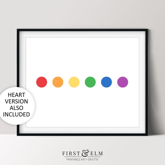 Pride Rainbow Dots Lgbt Flag Colors Minimalist Design Wall Art