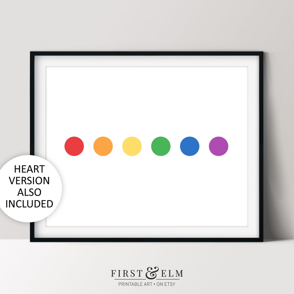 Subtle Rainbow Dots Minimalist LGBT Gay Pride Flag Bold Poster