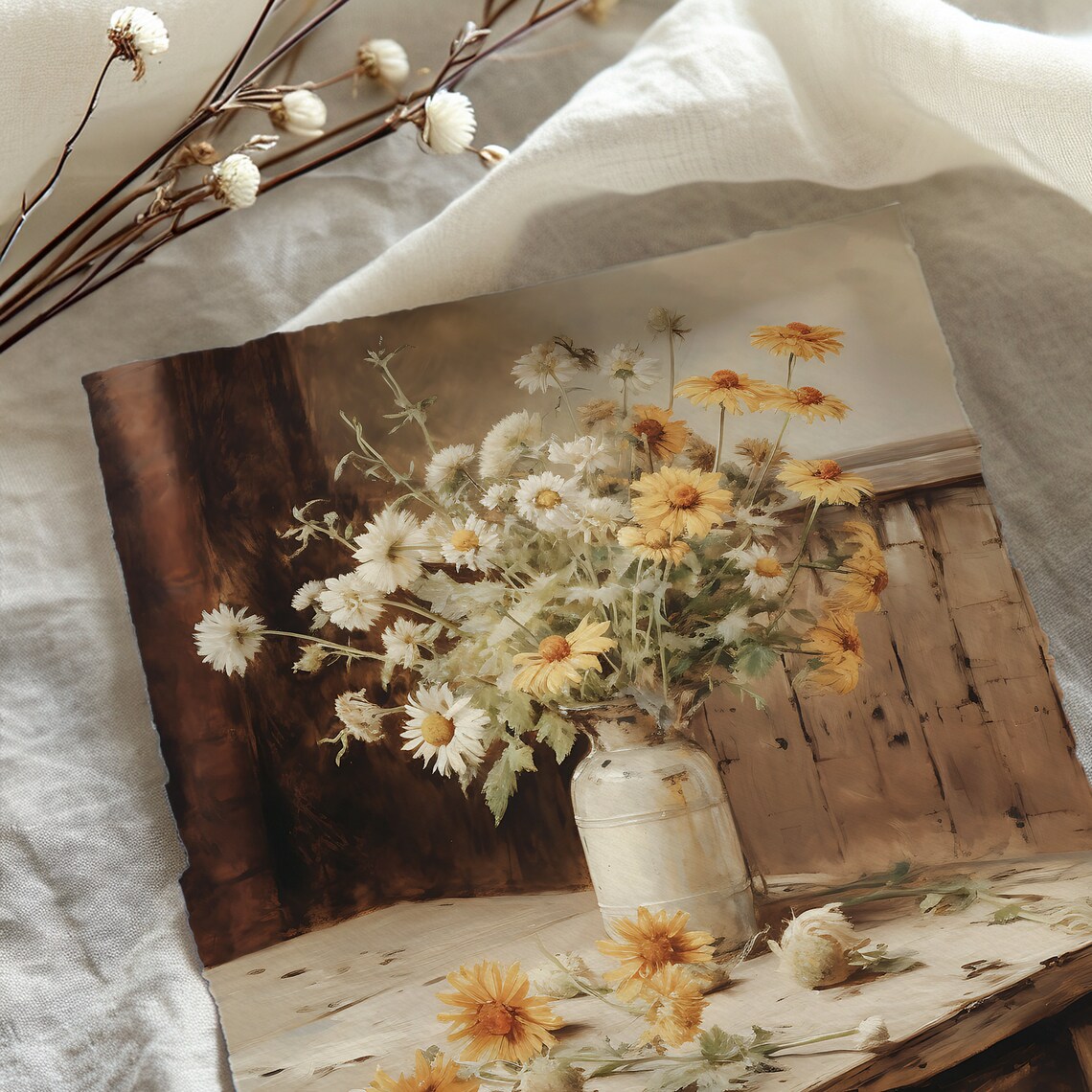 Farmhouse Sunflower Print, Rustic Spring Art - Image 5