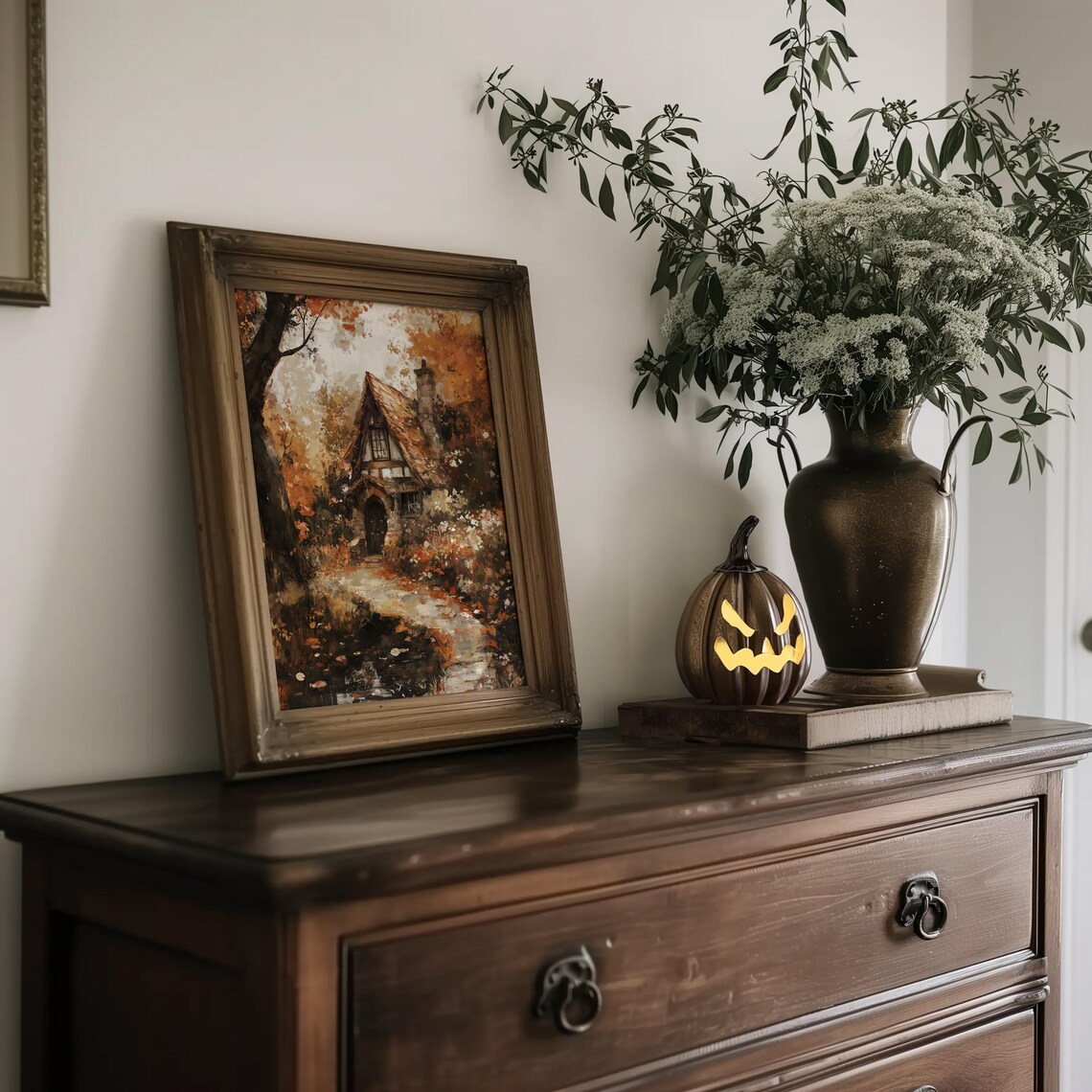 Fall Cottage Rustic Floral Art Print, Thanksgiving Decor - Image 2