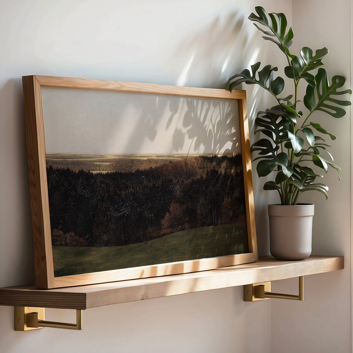 Moody Landscape Art Print, Vintage Rustic Mountain - Image 2