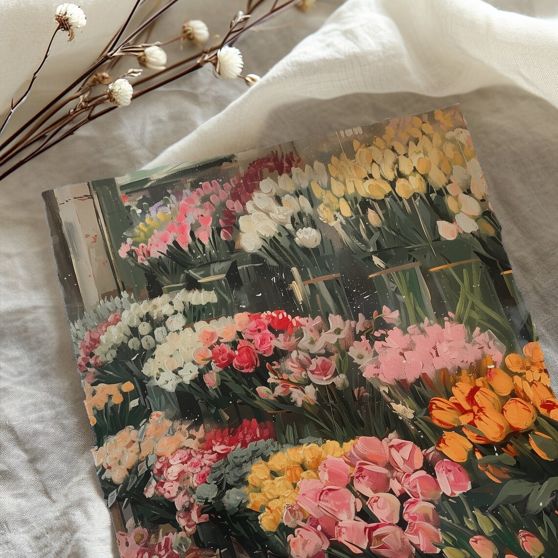 Flower Market Vintage Wall Art, Spring Tulip Print - Image 5