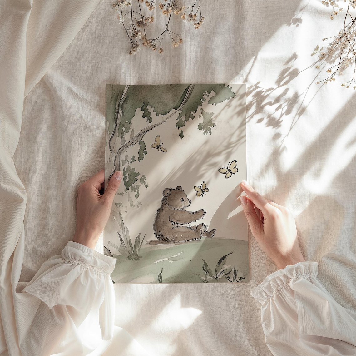 Woodland Nursery Bear Art Print, Vintage Animal Illustration - Image 2